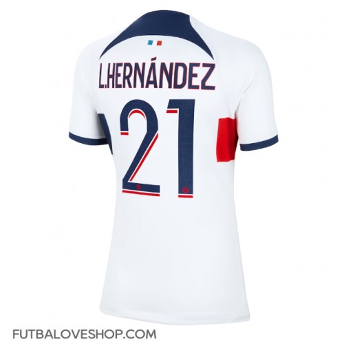 Dres Paris Saint-Germain Lucas Hernandez #21 Preč pre Ženy 2023-24 Krátky Rukáv